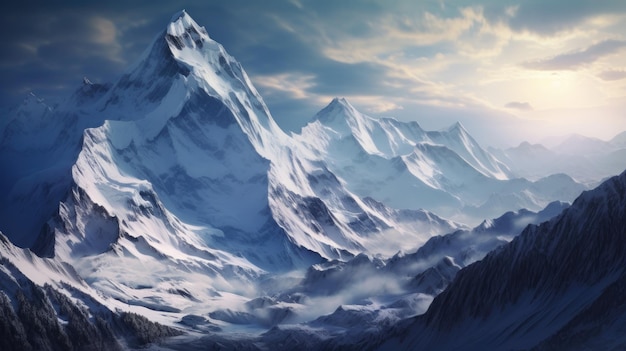 Snow mountain landscape