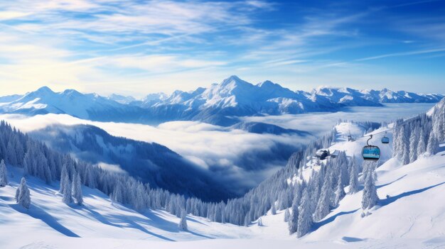 Snow mountain view