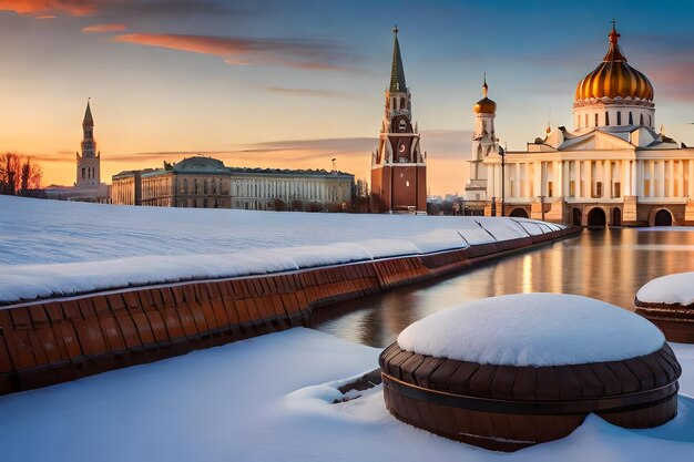 Фото Снег на крыше здания в городе