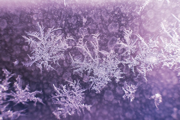 霜からガラスの雪のパターン