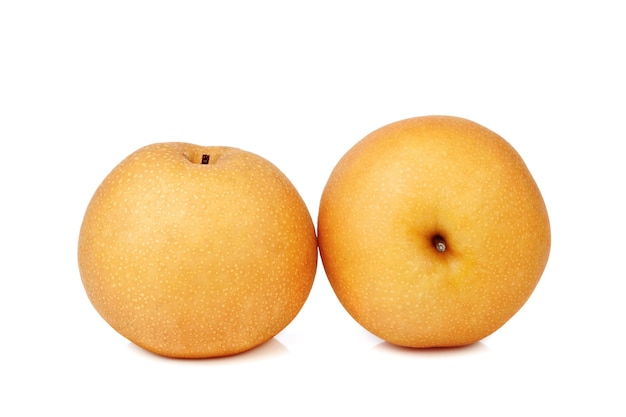 Snow pear or Feng Shui pear on white isolated