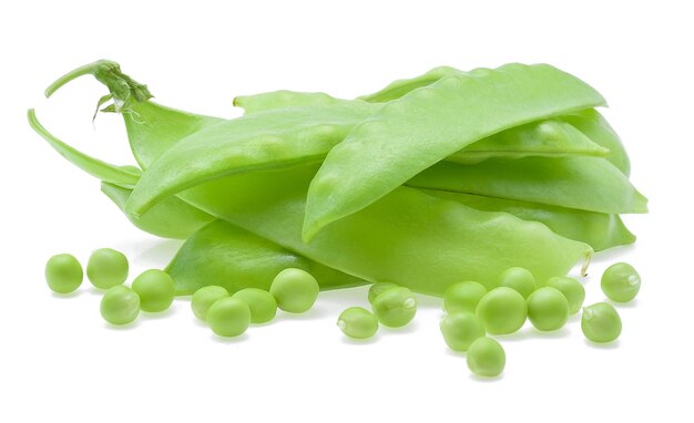 Snow peas isolated on white