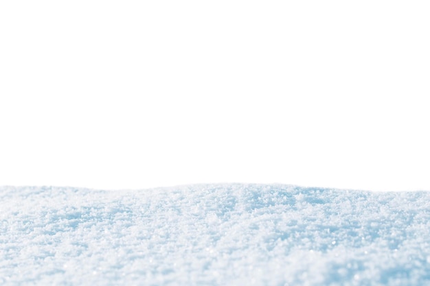 Photo snow plain close up. isolated white background