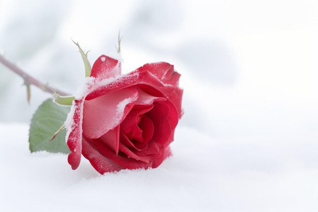 Snow rose garden Generate Ai