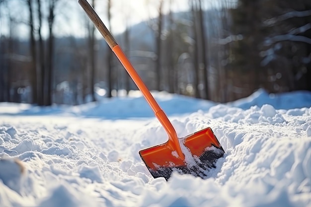 Foto snow shovel inverno sfondo astratto ai generativa