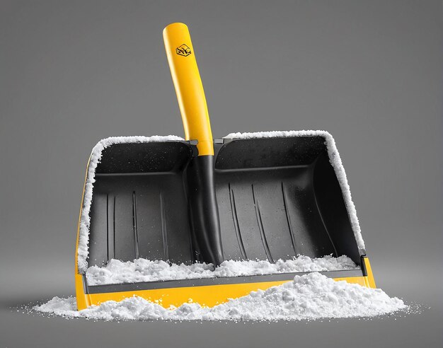 a snow shovel with snow on it