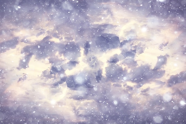 snow sky clouds background abstract / beautiful landscape in the clouds, abstract snowflakes