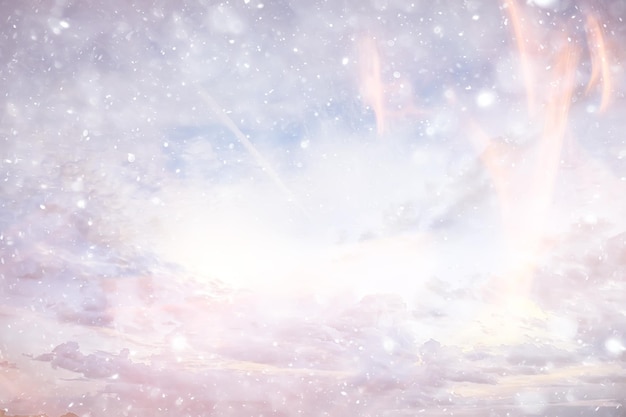 snow sky clouds background abstract / beautiful landscape in the clouds, abstract snowflakes