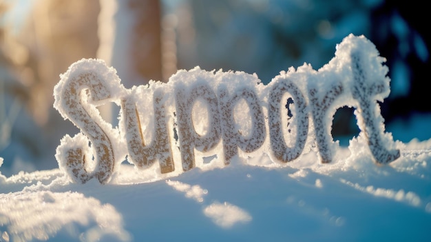 Photo snow support concept creative horizontal art poster