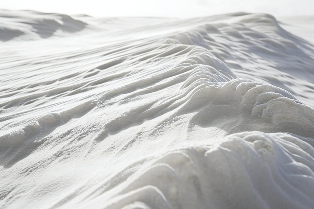 Photo snow texture closeup of a snowdrift in winter