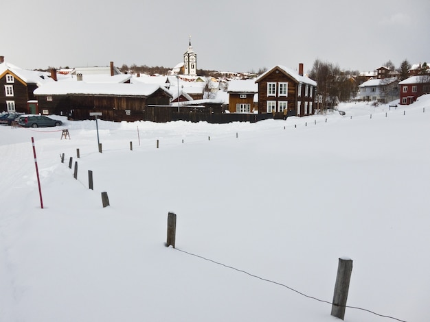 Photo snow town norway