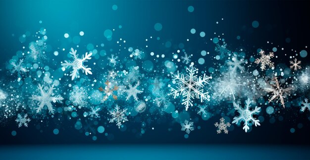 Snow in winter closeup macro image of snowflakes winter christmas holiday background ai generated image