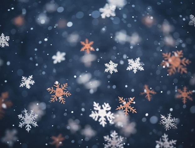 Snow in winter closeup macro image of snowflakes winter holiday background 4k wallpaper