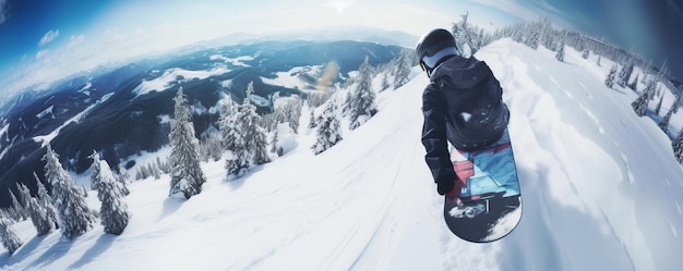 snowboarder in the mountains