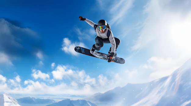 Snowboarder performing an aerial trick on a halfpipe