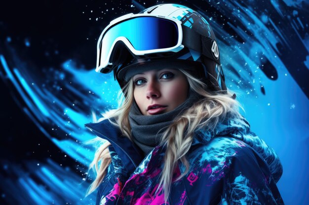 Snowboarder sport concept poster