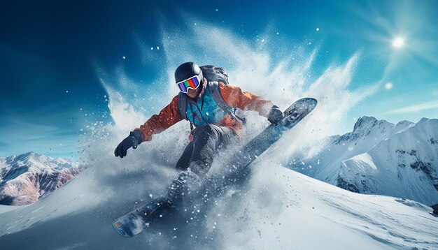 写真 スノーボード スキー 雪の上でダイナミックな写真撮影