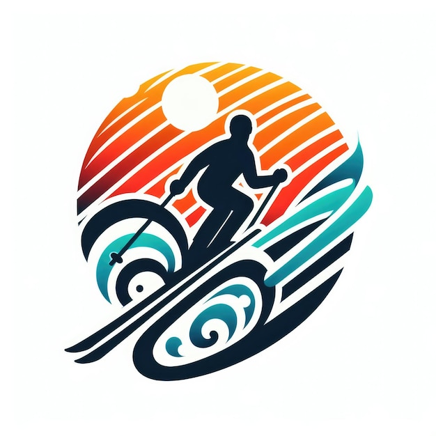 Snowboarding Winter Sport Logo template design colorful