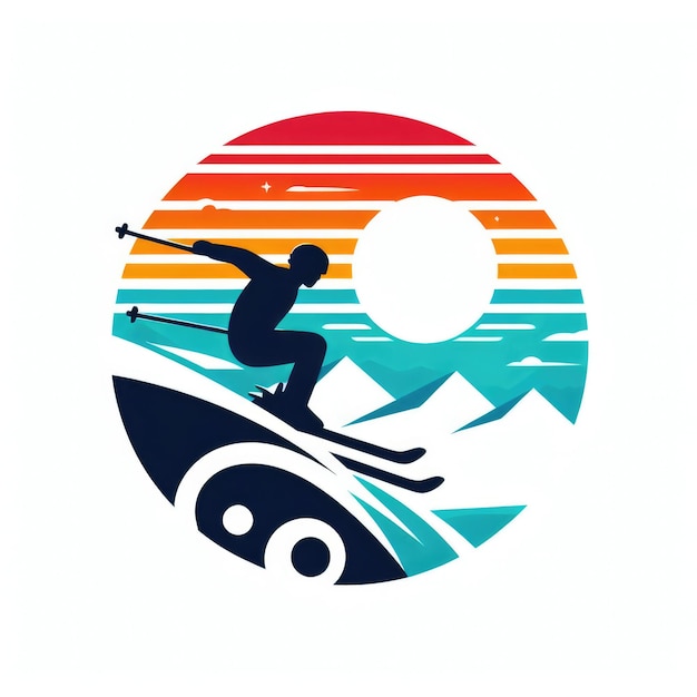 Snowboarding Winter Sport Logo template design colorful