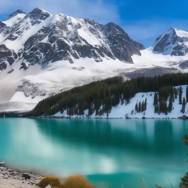 snowcapped mountains