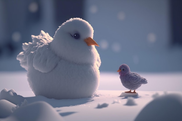 SnowCovered Chicken die eruitziet als een ChickenSnowman