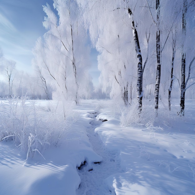 A snowcovered forest illustration