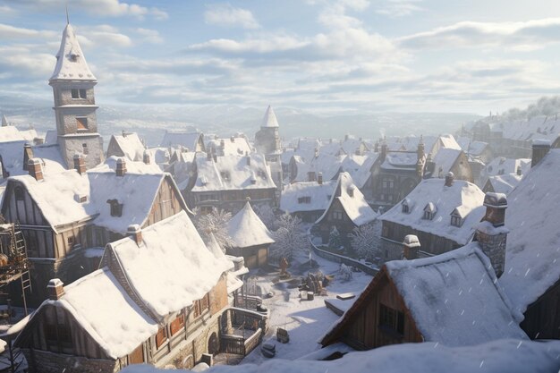 Snowcovered rooftops and charming winter scenes in 00489 02