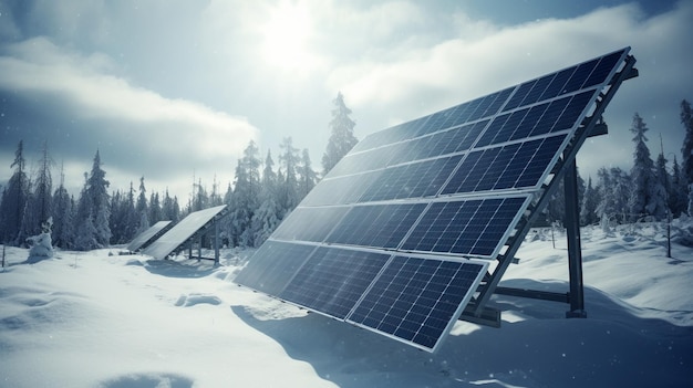 A SnowCovered Solar Panel