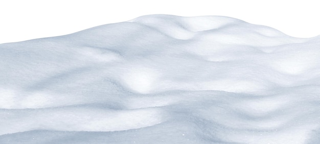 Snowdrift isolated on white background White clean snow texture