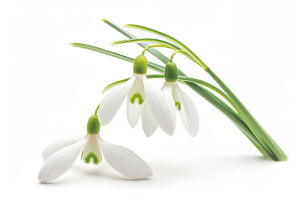 Snowdrop flower isolated white background