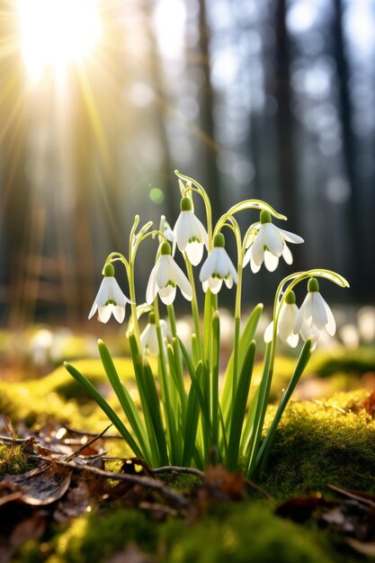 snowdrops bloom Generative AI