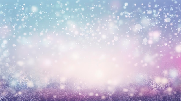 Снегопад фон белый фон со снежинками в стиле светло-фиолетовый и небесно-голубой светло-бежевый и белый мягкие романтические пейзажи генерируется ai