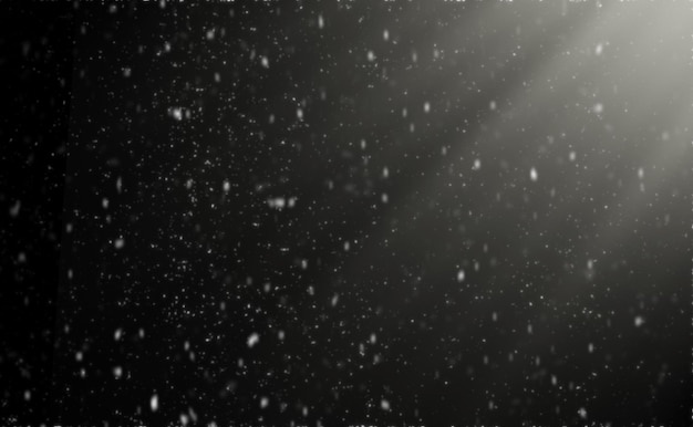 Snowfall on black background an abstract backgroundDefocused Lights