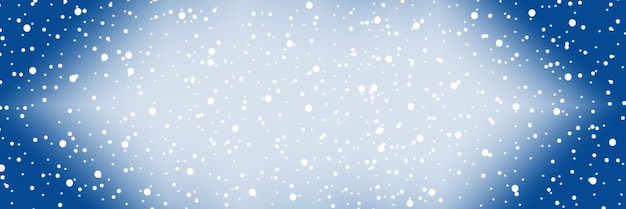 Snowfall on a blue background Banner