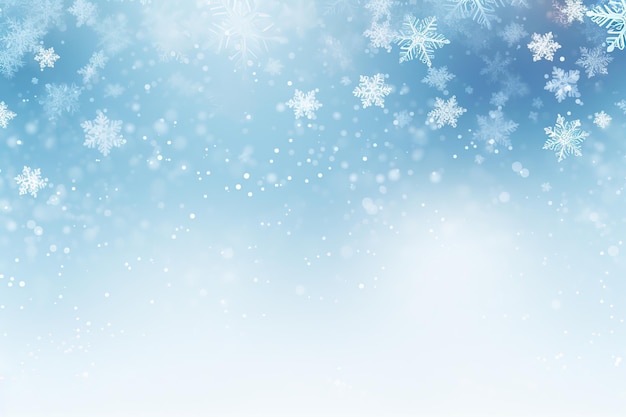 写真 snowfall sky white teal blue background snow hurricane landscape snowflakes generative ai