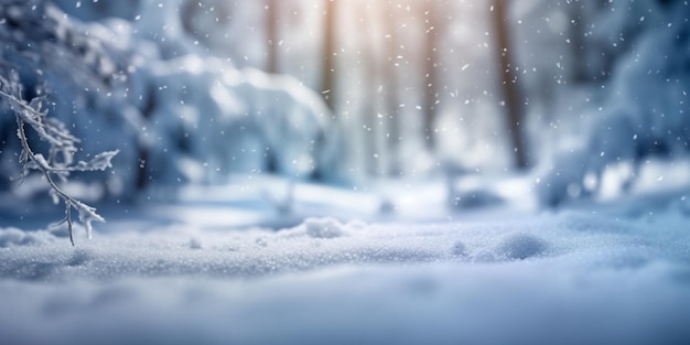 겨울 숲의 강설 AI가 생성된 눈 덮인 전나무가 있는 겨울 풍경