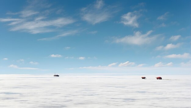 Photo snowfield with snowfall background