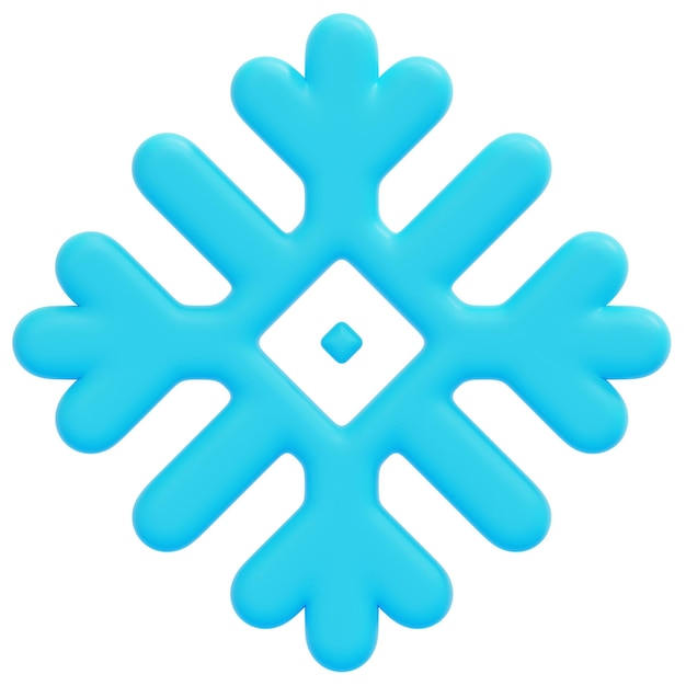 Photo snowflake 3d render icon illustration