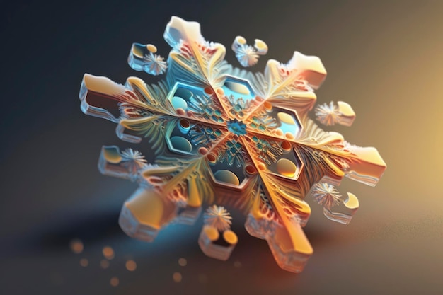 Snowflake 8k 3d яркие иллюстрации светлый день гиперреалистичный