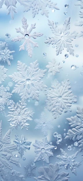 Photo snowflake background on ice