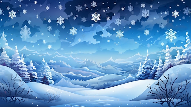 Snowflake Background Image Emblem Ultra Cartoon Style