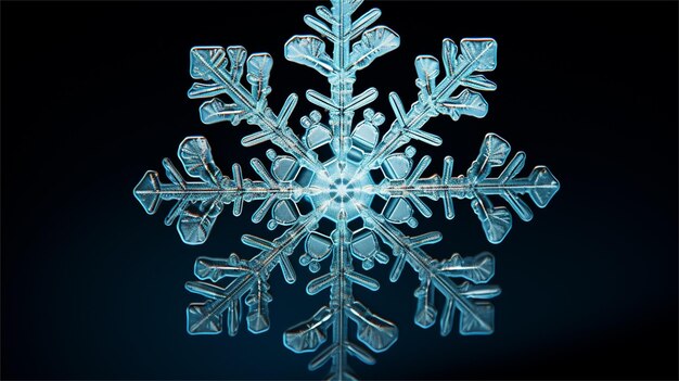 Snowflake on a black background 3d rendering 3d illustration