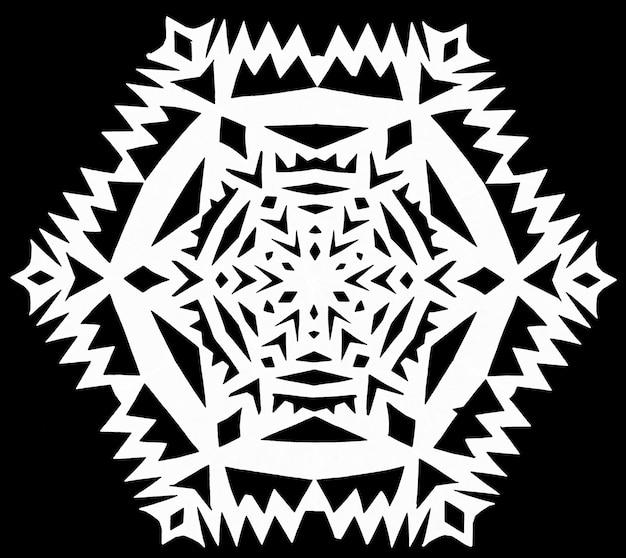 Snowflake on black paper