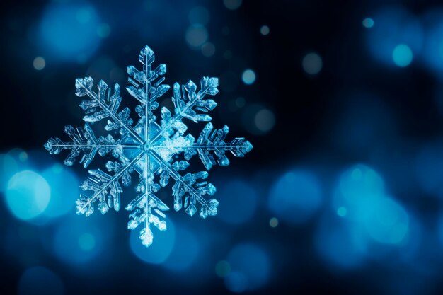 Snowflake closeup background in blur