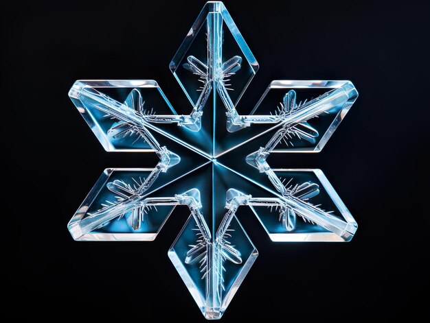 Photo snowflake cutout isolated snowflake crystal winter concept