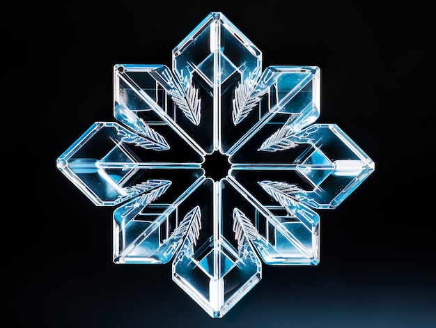 Photo snowflake cutout isolated snowflake crystal winter concept