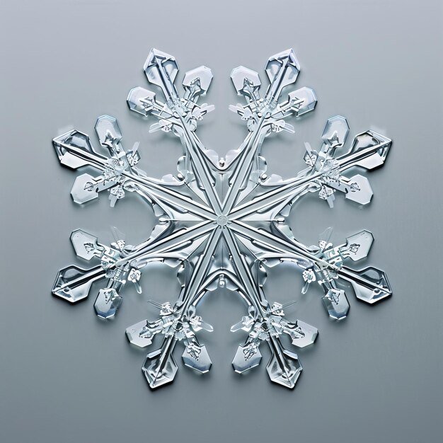 Snowflake on Gray Surface