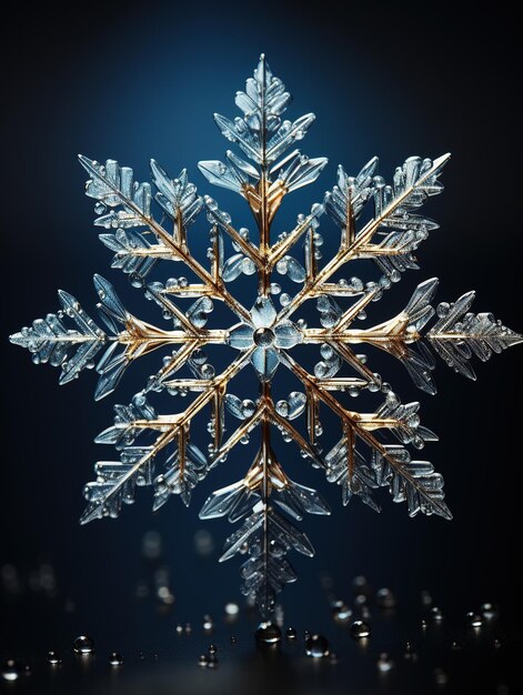 Snowflake holiday ornament christmas decor crystal clear shape closeup of snow element snowflakes symmetry of geometry winter