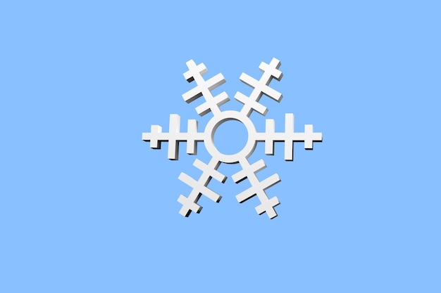 Photo snowflake icon 3d rendering winter concept