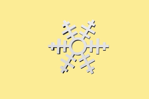 Photo snowflake icon on color background 3d rendering winter concept